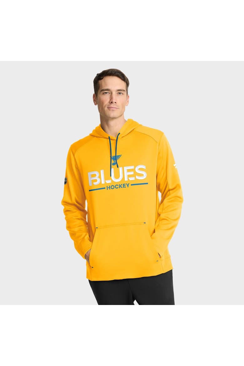 Men's Fanatics Gold St. Louis Blues Authentic Pro Rink Hoodie, Main, color, Gold