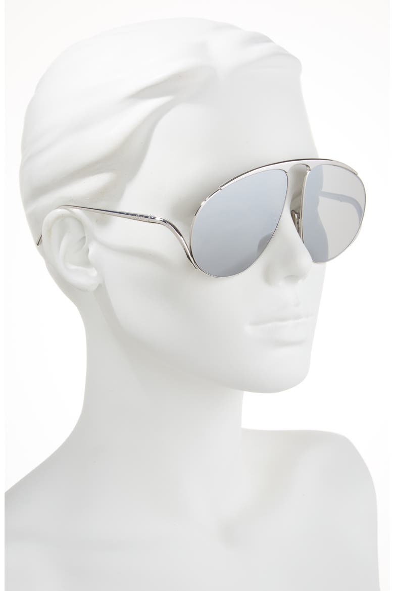 Signature Pilot Sunglasses, Alternate, color, SHINY PALLADIUM / SMOKE MIRROR