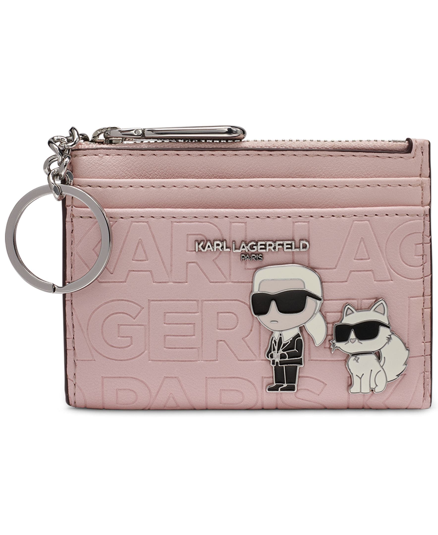 Karl Lagerfeld Paris Slg Card Case In Pink