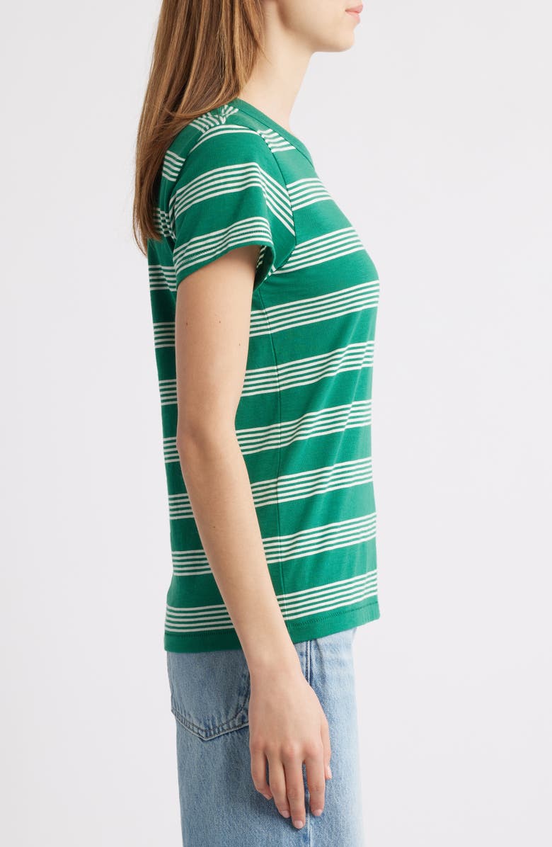 rag & bone The Slub Stripe T-Shirt, Alternate, color, Green Multi
