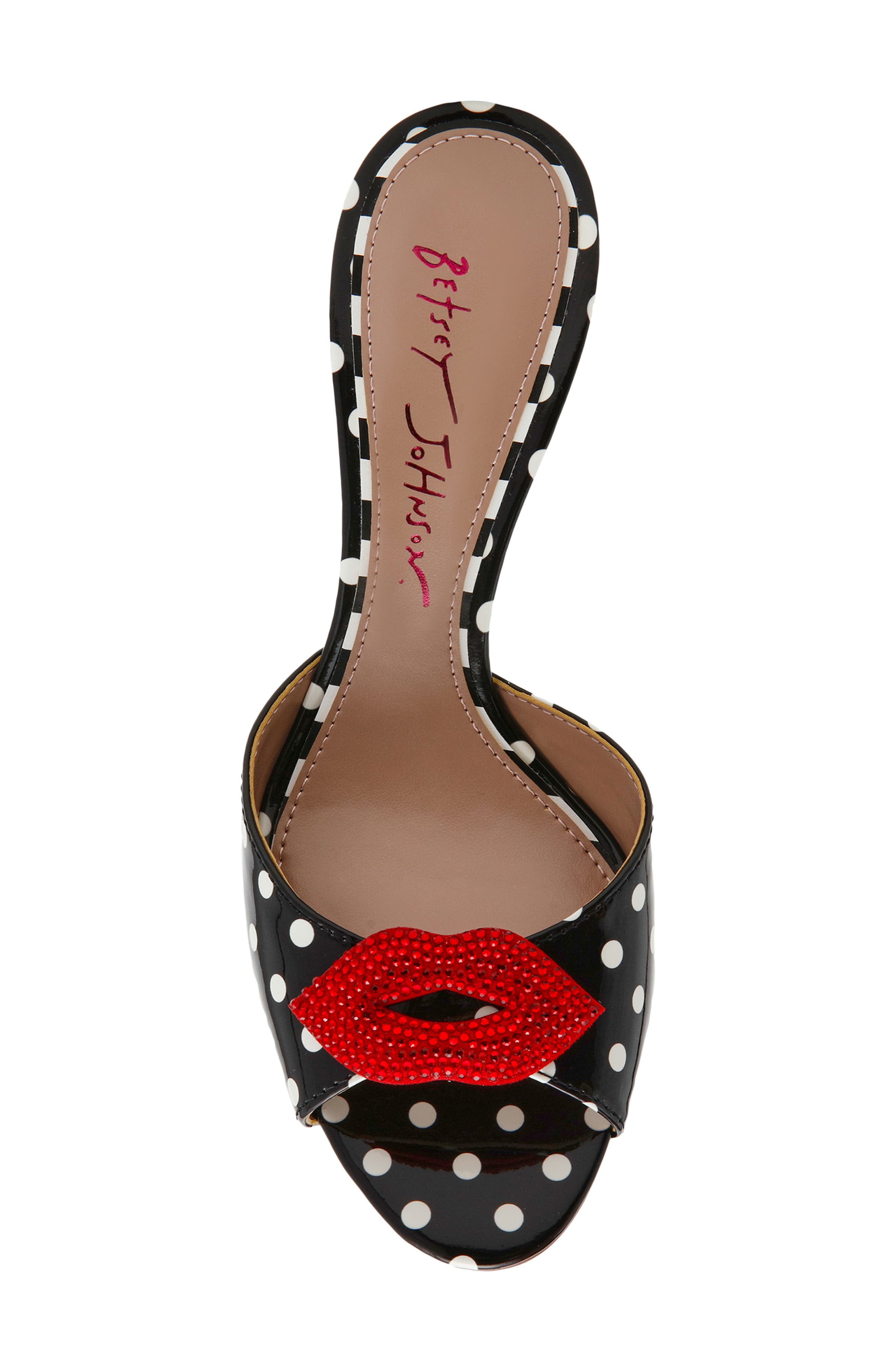 Betsey Johnson Casidy Sandal, Alternate, color, White/ Black Polka Dot