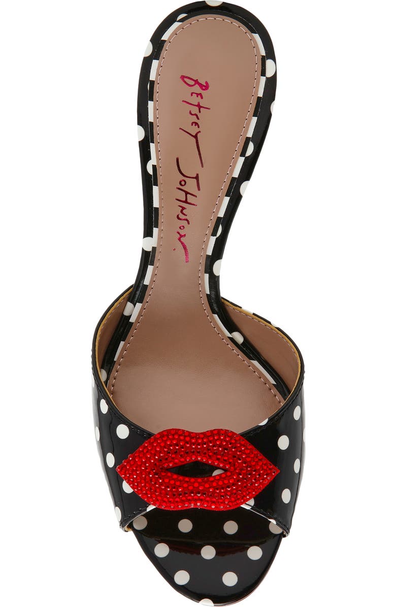 Betsey Johnson Casidy Sandal, Alternate, color, White/ Black Polka Dot