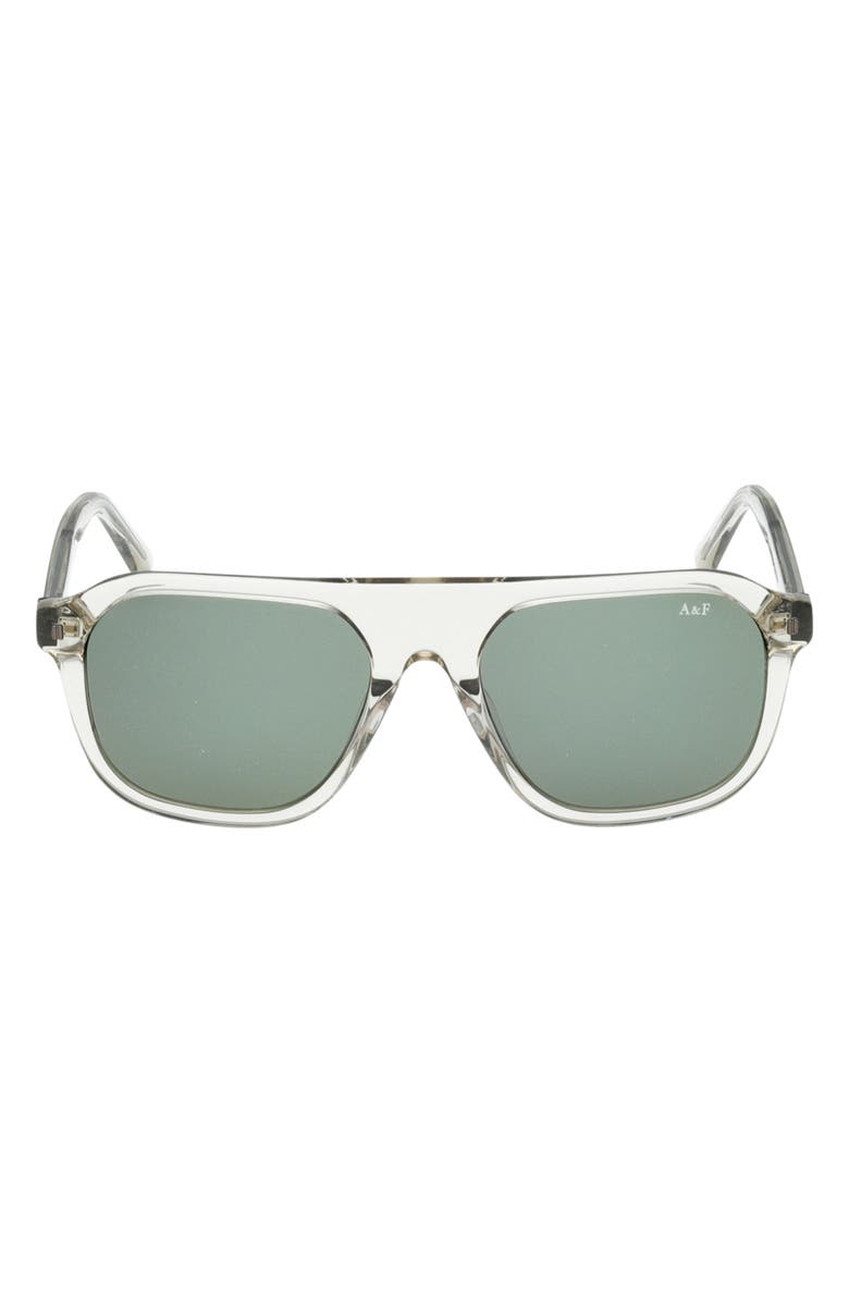 ABERCROMBIE & FITCH 53mm Navigator Sunglasses, Main, color, Shiny Light Green / Green