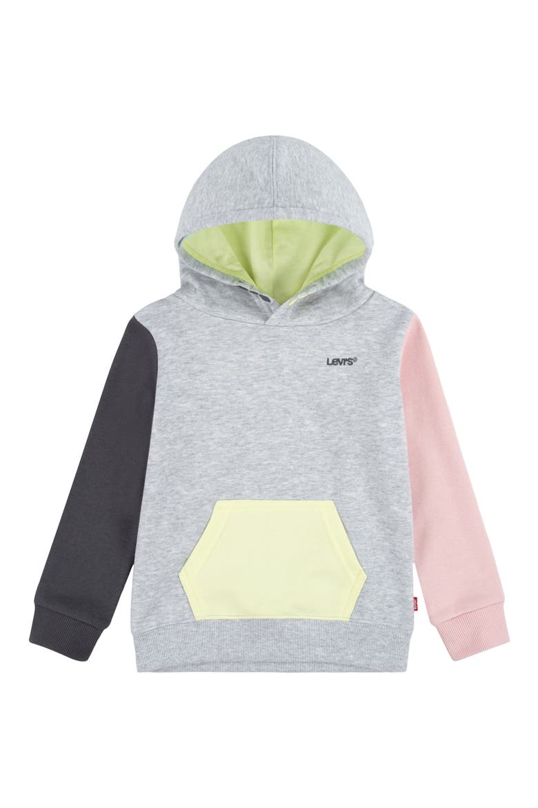 Colorblocked Hoodie, Main, color, LIGHT GREY HEATHER