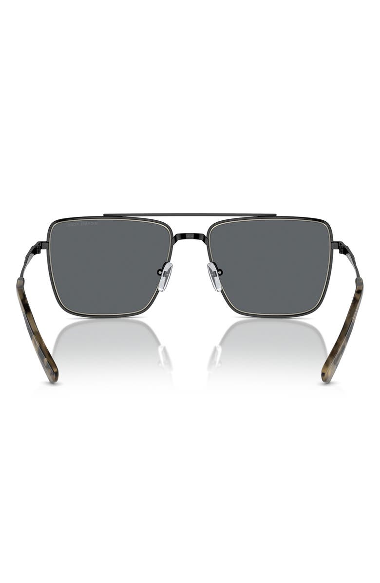 Michael Kors Blue Ridge 58mm Square Sunglasses, Alternate, color, Shiny Black / Dark Grey Solid