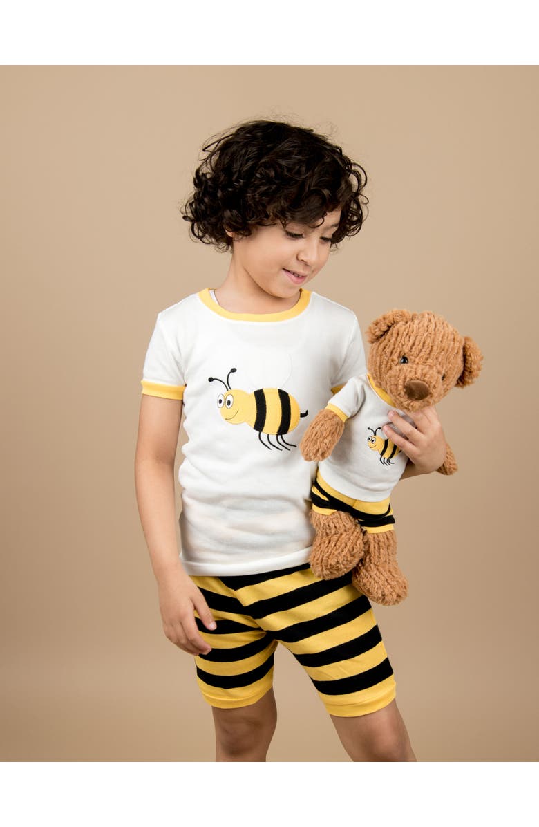 Leveret Girls Matching Doll Short Printed Cotton Pajamas, Alternate, color, Bumble Bee