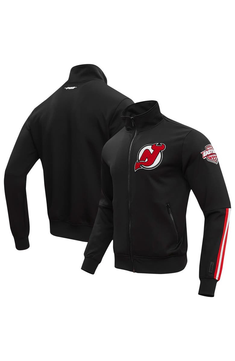 PRO STANDARD Men's Pro Standard Black New Jersey Devils Classic Chenille Full-Zip Track Jacket, Main, color, 