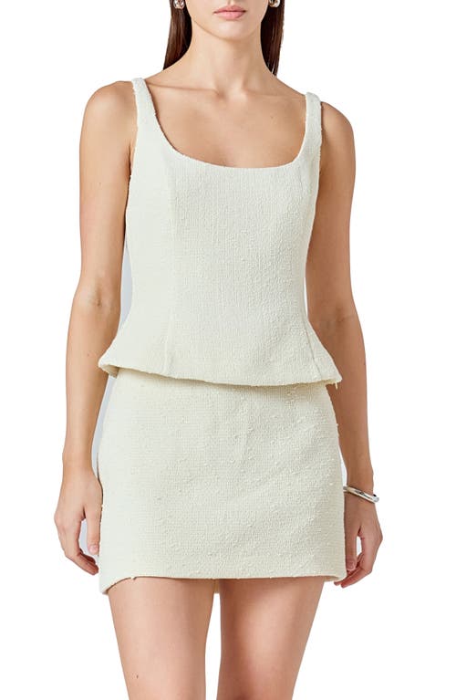 Endless Rose Tweed Tank In White