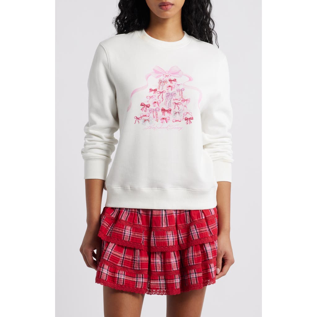 Loveshackfancy Havenleigh Holiday Graphic Sweatshirt In White
