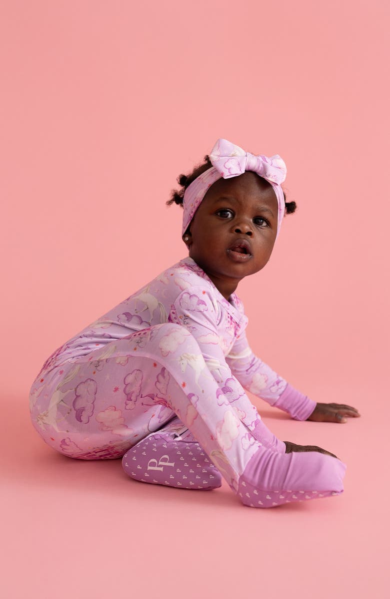 Posh Peanut Smiles Fitted Convertible Footie Pajamas, Alternate, color,