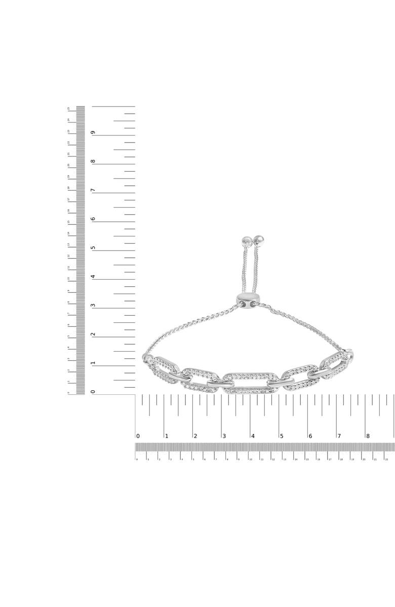 Haus of Brilliance Silver 1/2 Cttw Diamond Paperclip Link Adjustable Bolo Bracelet, Alternate, color, White