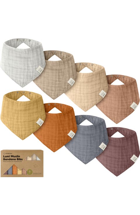 8-Pack Lumi Muslin Bandana Bibs