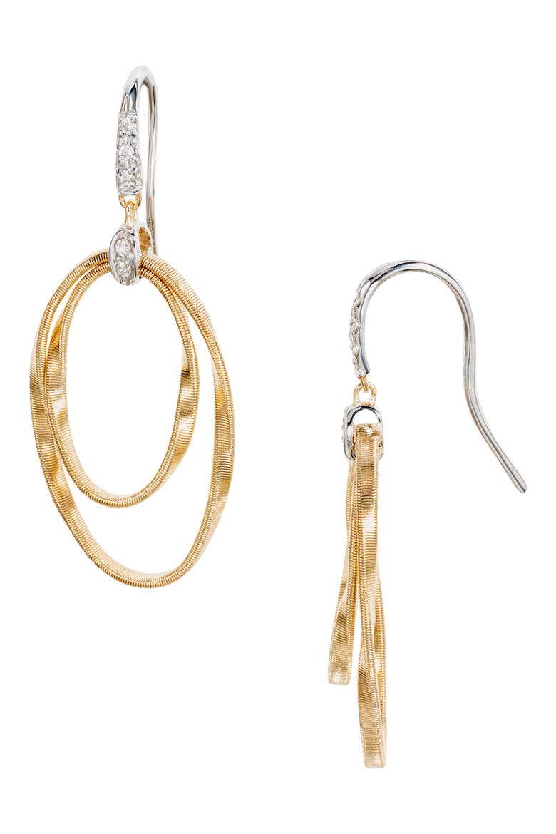 Marrakech Onde Concentric Coil Drop Earrings, Main, color, WHITE GOLD/ YELLOW GOLD