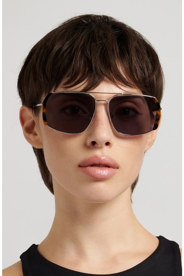 60mm Pilot Sunglasses, Alternate, color, HAVANA RUTHENIUM/ VIOLET