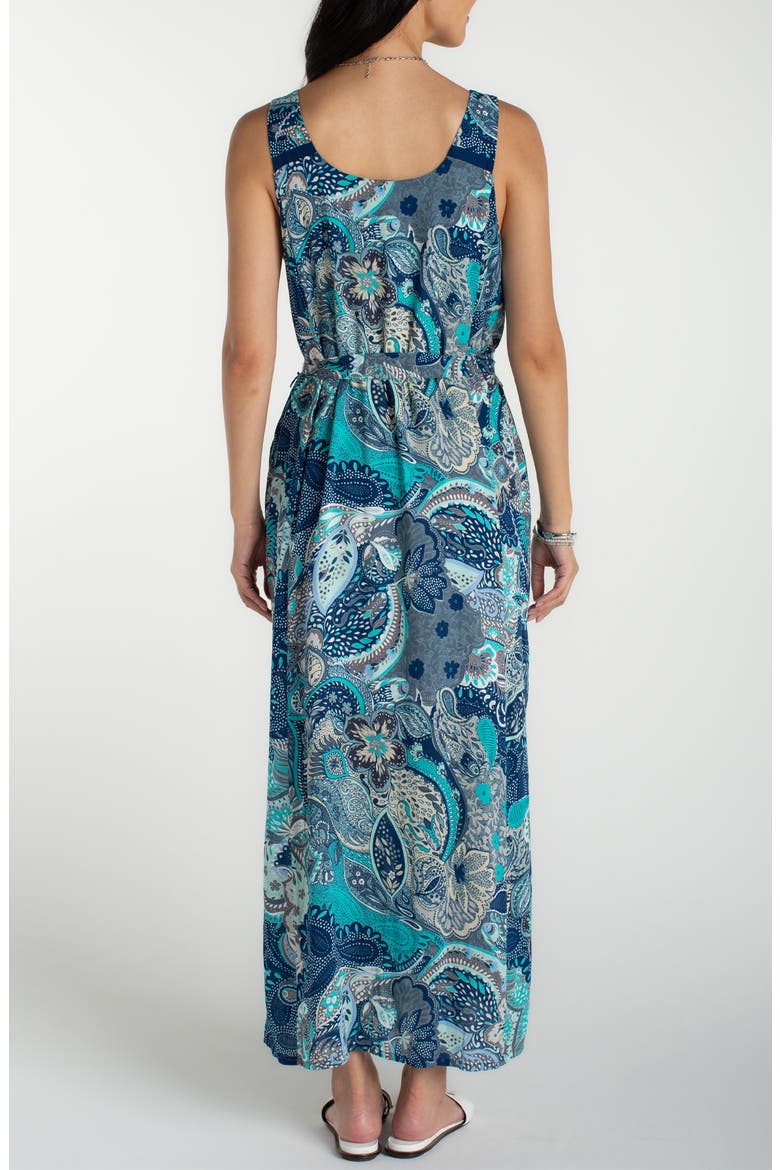 Floral Print Maxi Dress, Alternate, color, AQUA BLUE MLT