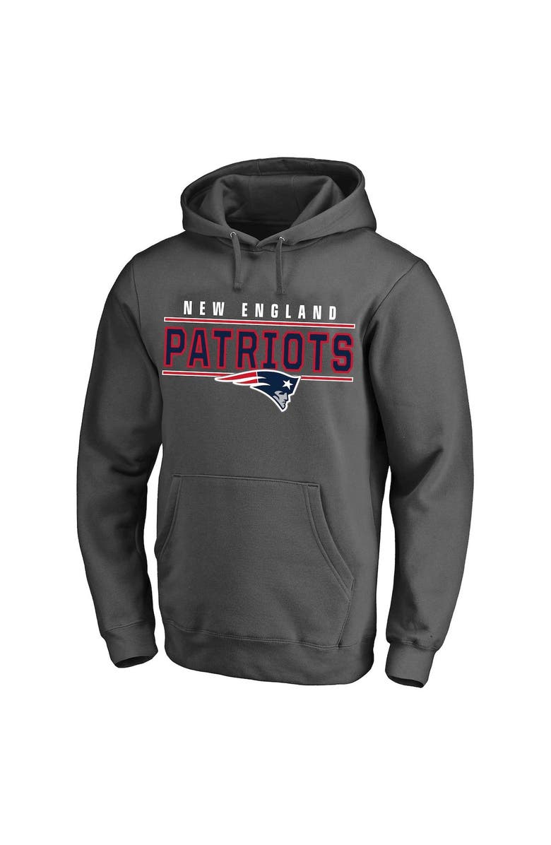 PROFILE Men's Charcoal New England Patriots Big & Tall Logo Pullover Hoodie, Main, color, 