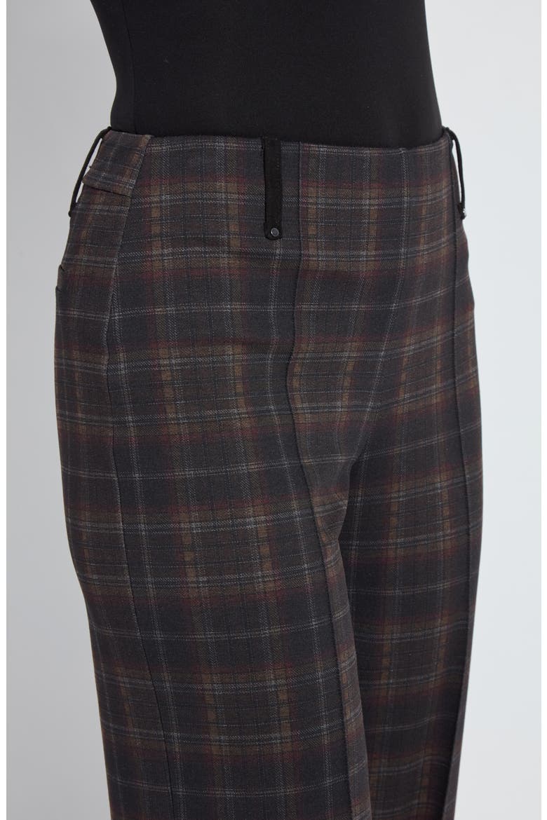 Livia Plaid High Waist Crop Wide Leg Ponte Pants, Alternate, color, DUBLIN PLAID
