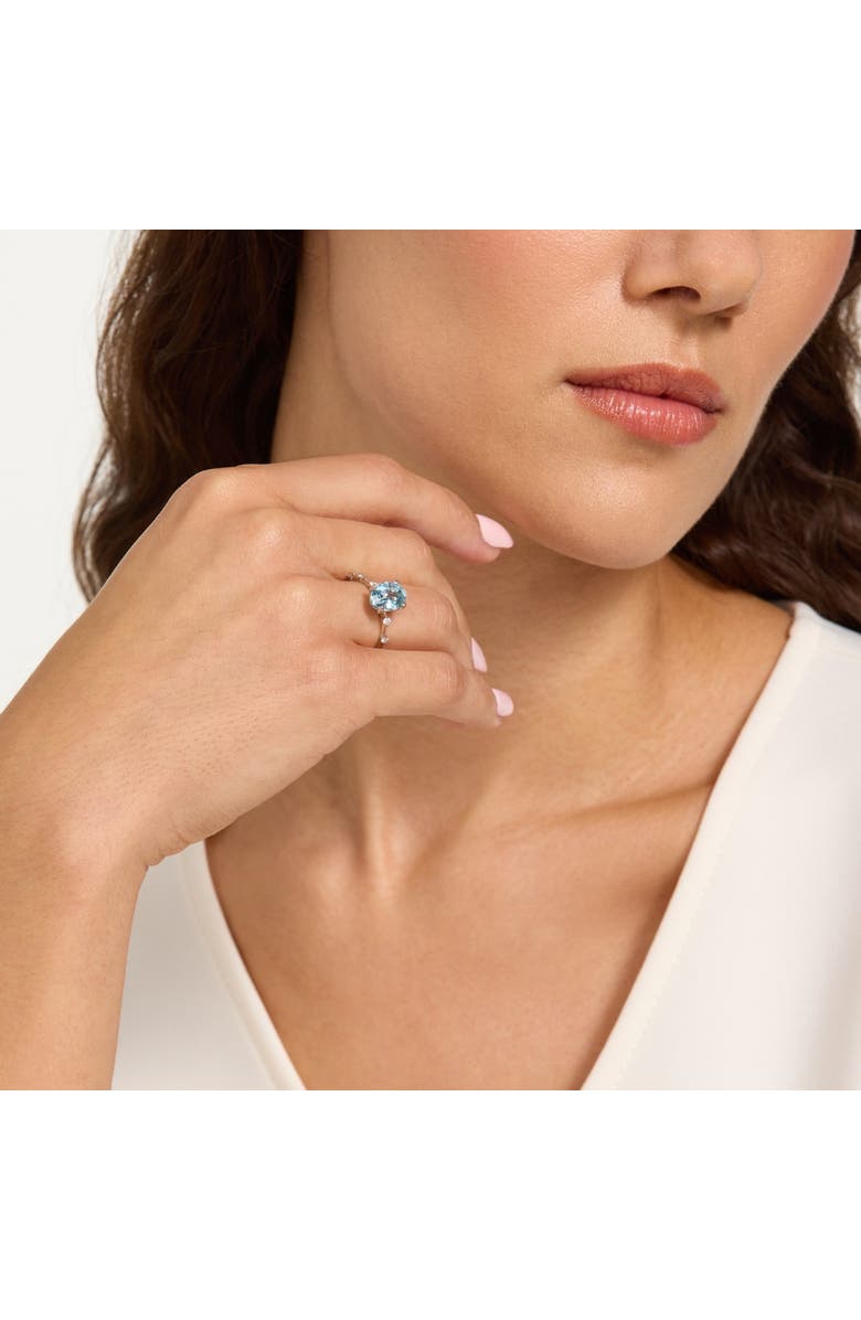 Bliss Diamond 2 1/4Ct Oval Blue Topaz Diamond Ring or Gold Lab Grown, Alternate, color, 