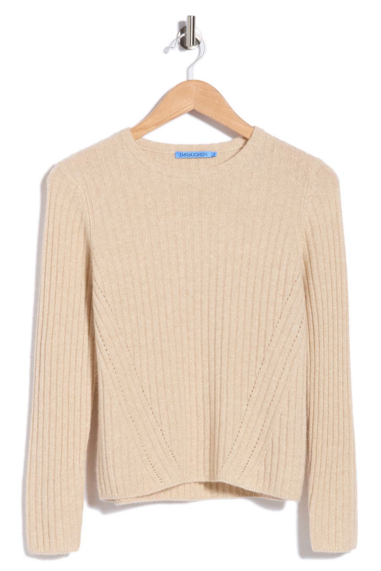 Josephine Cashmere & Linen Blend Sweater, Alternate, color, H OATMEAL