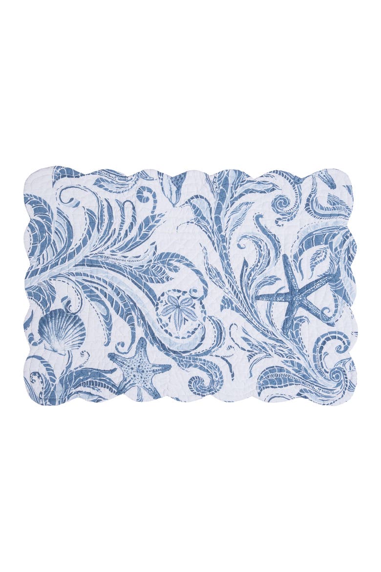Tidal Waves Placemat Collection Set of 6, Alternate, color, Blue