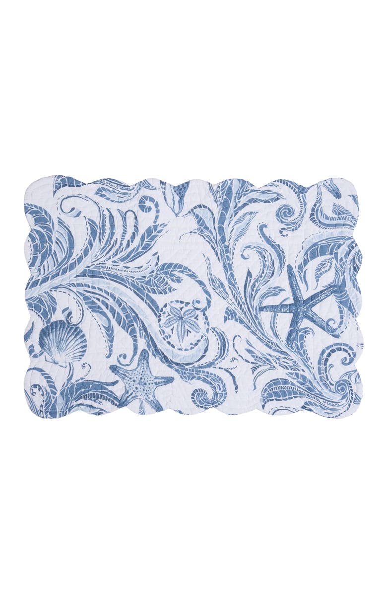 C&F Home Tidal Waves Set of 6 Placemats  13" x 19", Alternate, color, Blue