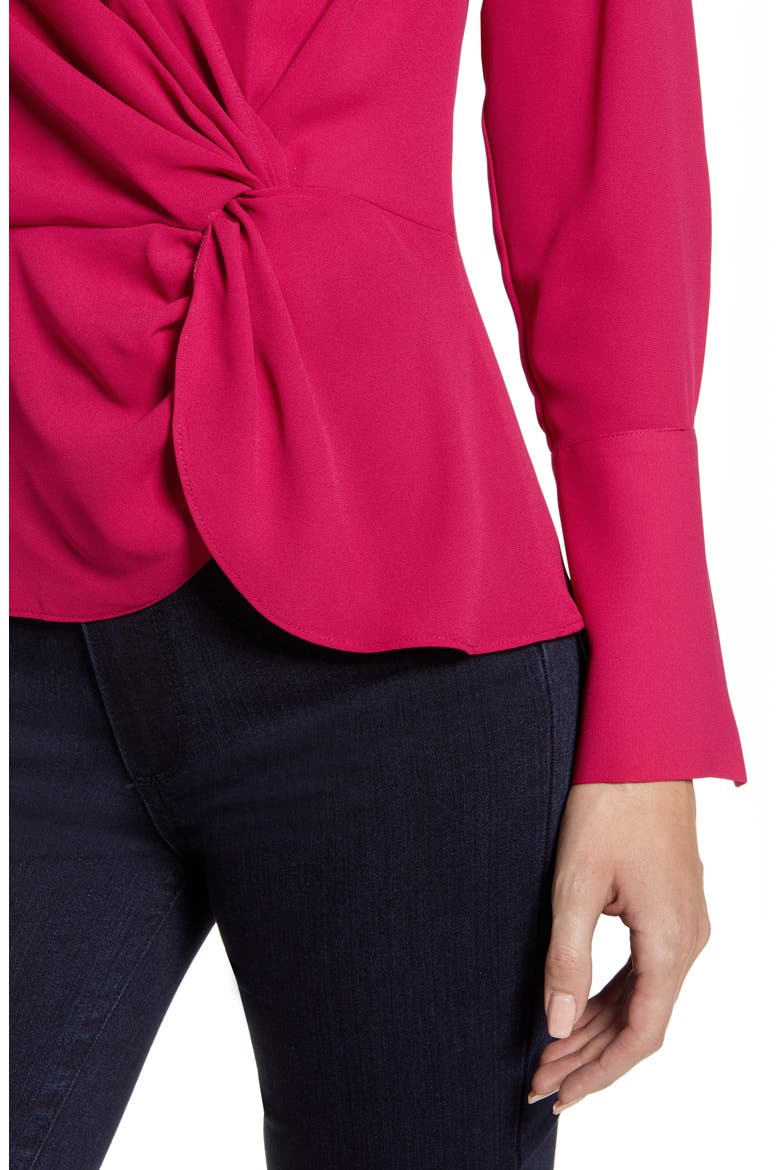 Surplice Twist Front Top, Alternate, color, RED CERISE