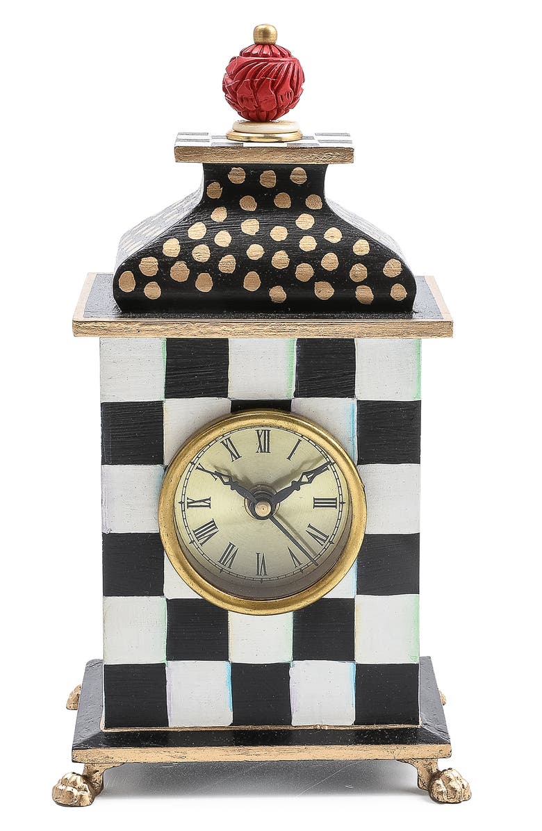 MACKENZIE CHILDS Courtly Check Desk Clock, Main, color,
