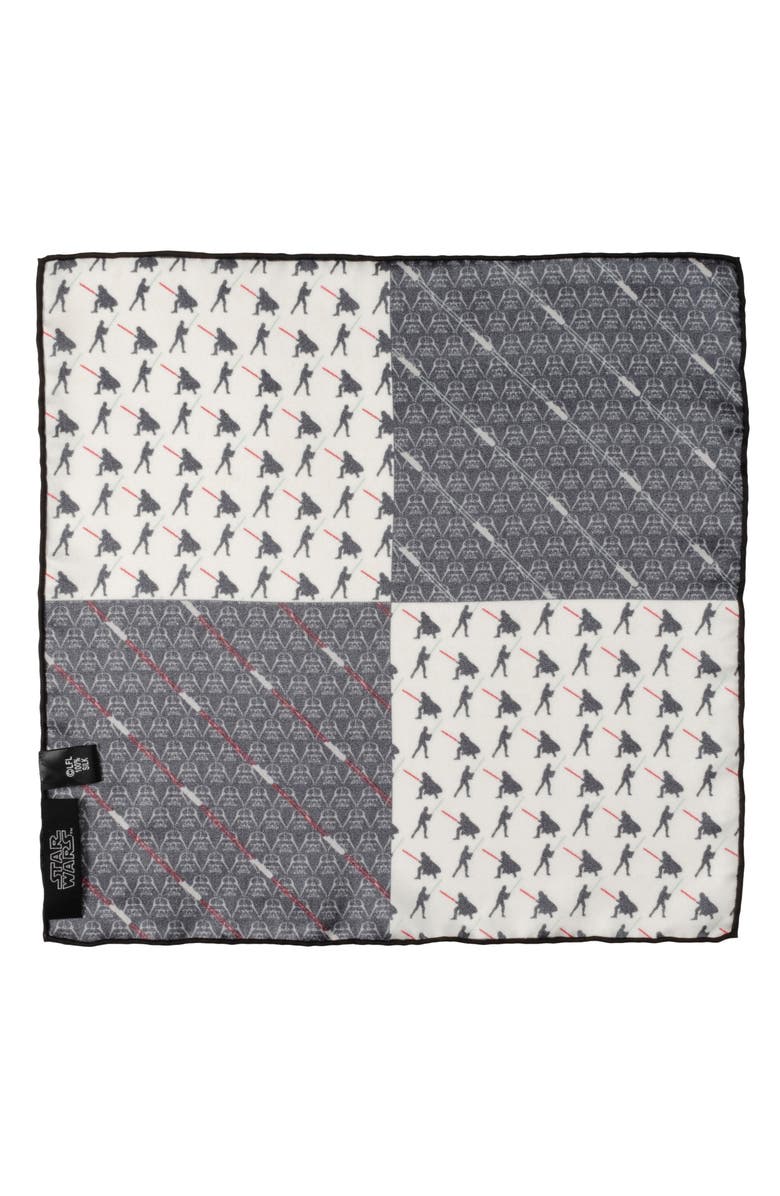 Cufflinks, Inc. x Star Wars<sup>™</sup> Darth Vader vs. Skywalker Silk Pocket Square, Alternate, color, Black