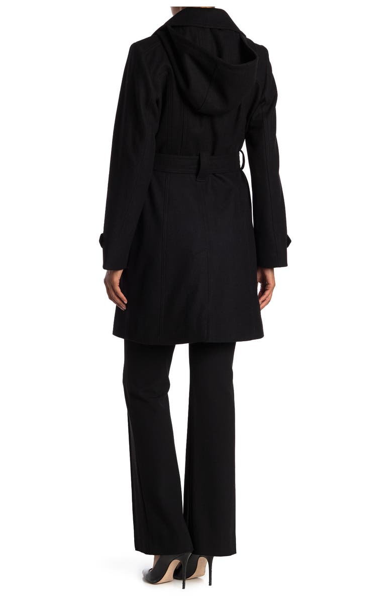 Michael Kors Missy Belted Wool Blend Trench Coat, Alternate, color,