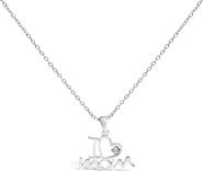 Haus of Brilliance Silver Diamond Accent "I Love Mom" Heart Pendant Necklace