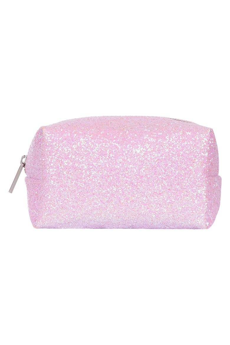 Skinny Dip Pink Glitsy Makeup Bag, Alternate, color, NO COLOR