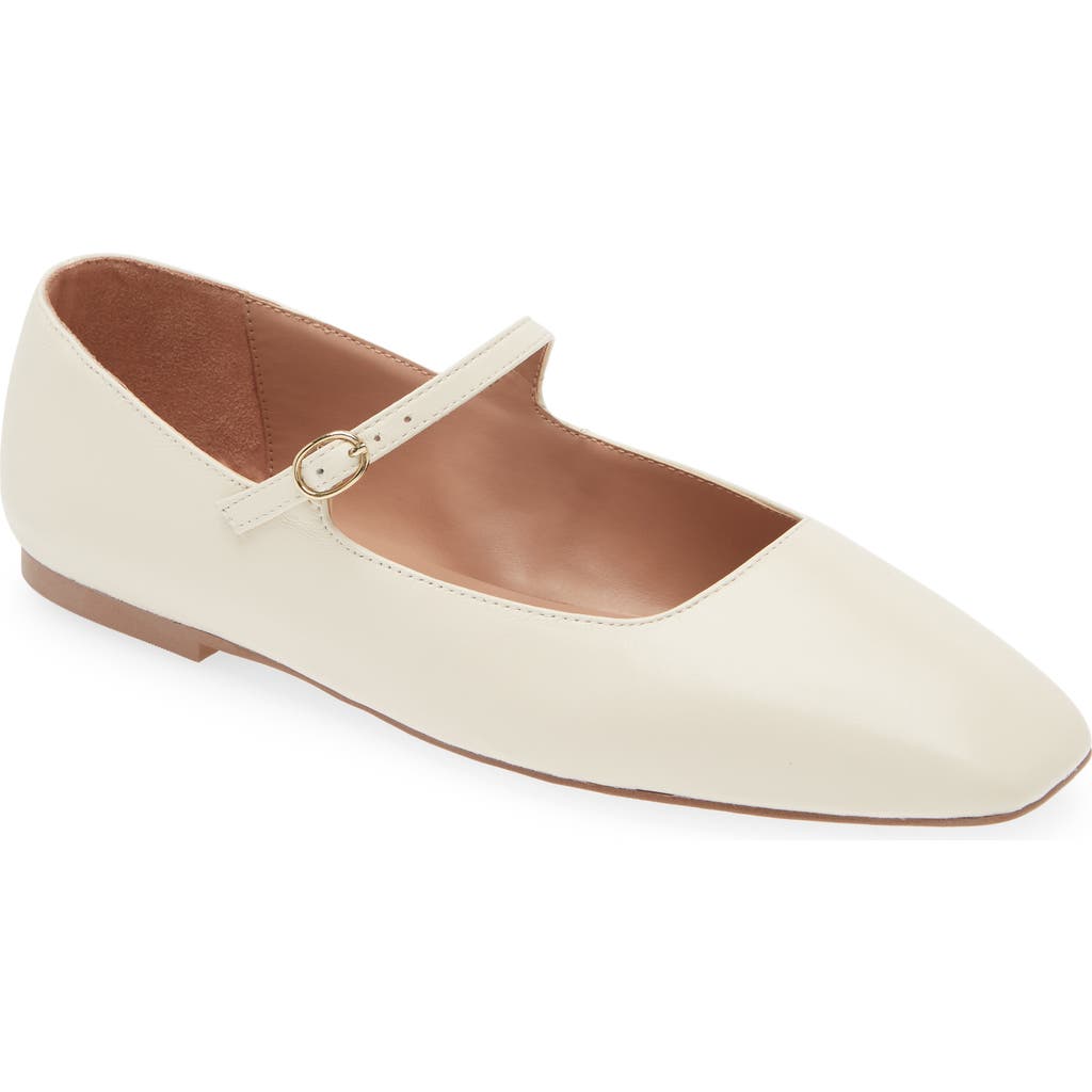 Nordstrom Mary Jane Flat In Ivory Vanilla