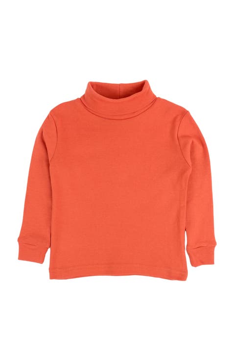 Kids Long Sleeve Cotton Turtleneck Shirt (Toddler, Little Kid & Big Kid)