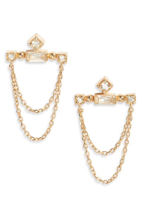 Cléo Bar Chain Drop Earrings