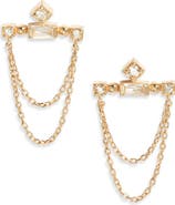 Anzie Cléo Bar Chain Drop Earrings