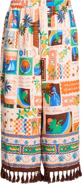 SUGARLIPS Stay Extra Tassel Trim Wide Leg Pants