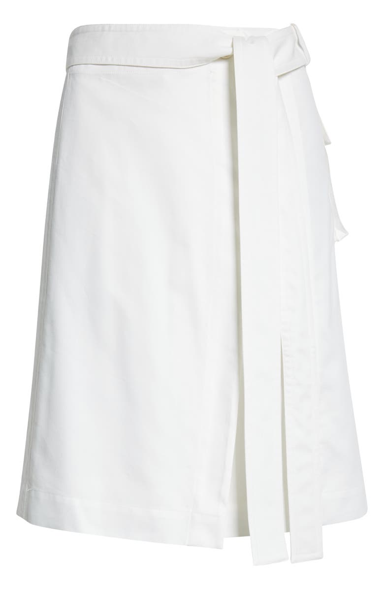 FERRAGAMO Belted Washed Twill Wrap Skirt, Alternate, color, Mascarpone