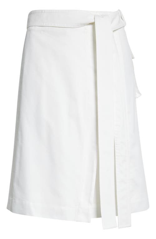 Ferragamo Belted Washed Twill Wrap Skirt In Mascarpone