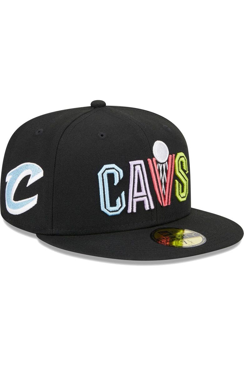 Men's New Era Black Cleveland Cavaliers Color Pack 59FIFTY Fitted Hat, Main, color, Black