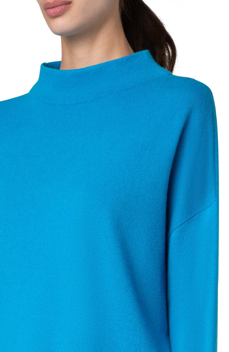 Akris punto Wool & Cashmere Boxy Funnel Neck Sweater, Alternate, color, 