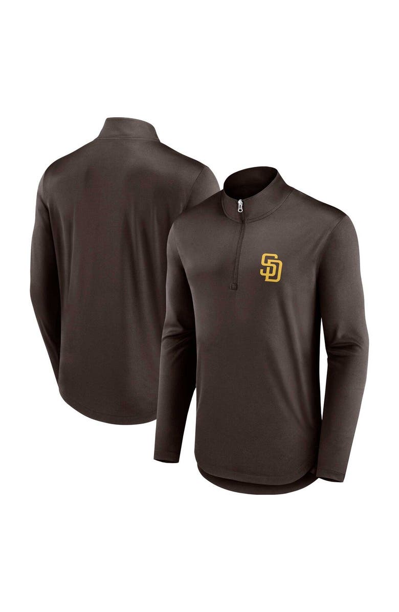 FANATICS Men's Fanatics Branded Brown San Diego Padres Quarterback Quarter-Zip Top, Main, color, Brown