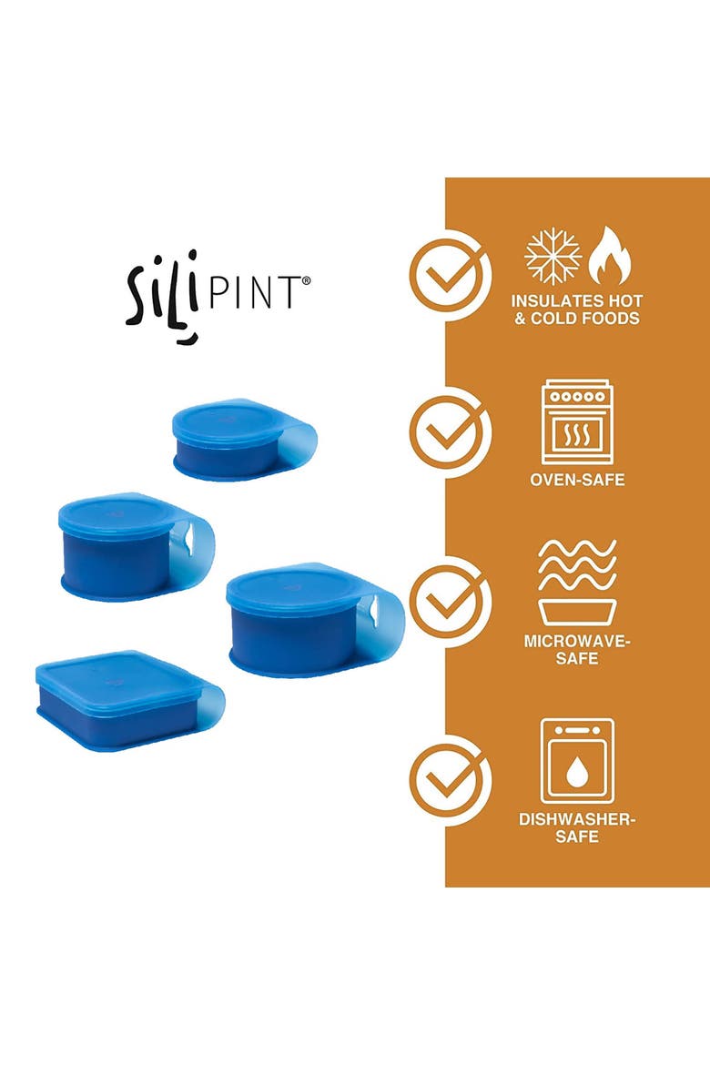 Silicone Go Go Bowls Set Of 4 10, 20, 30 Oz, Alternate, color, Blue