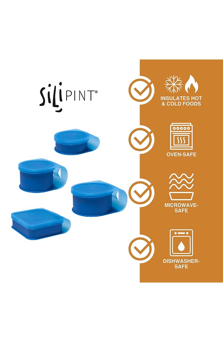 Silipint Silicone Go Go Bowls Set Of 4 10, 20, 30 Oz, Alternate, color, Blue