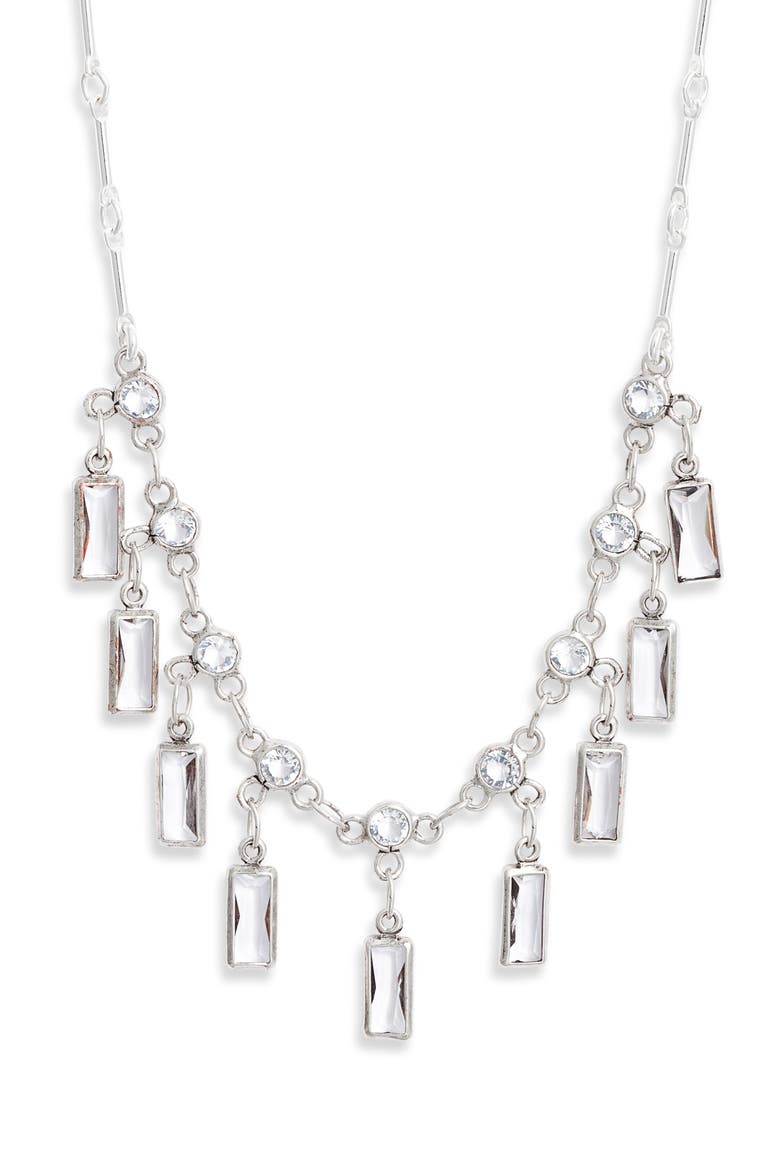 Daphne Cubic Zirconia Necklace, Main, color, SILVER