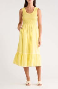 SUGARLIPS Jessy Smocked Midi Dress