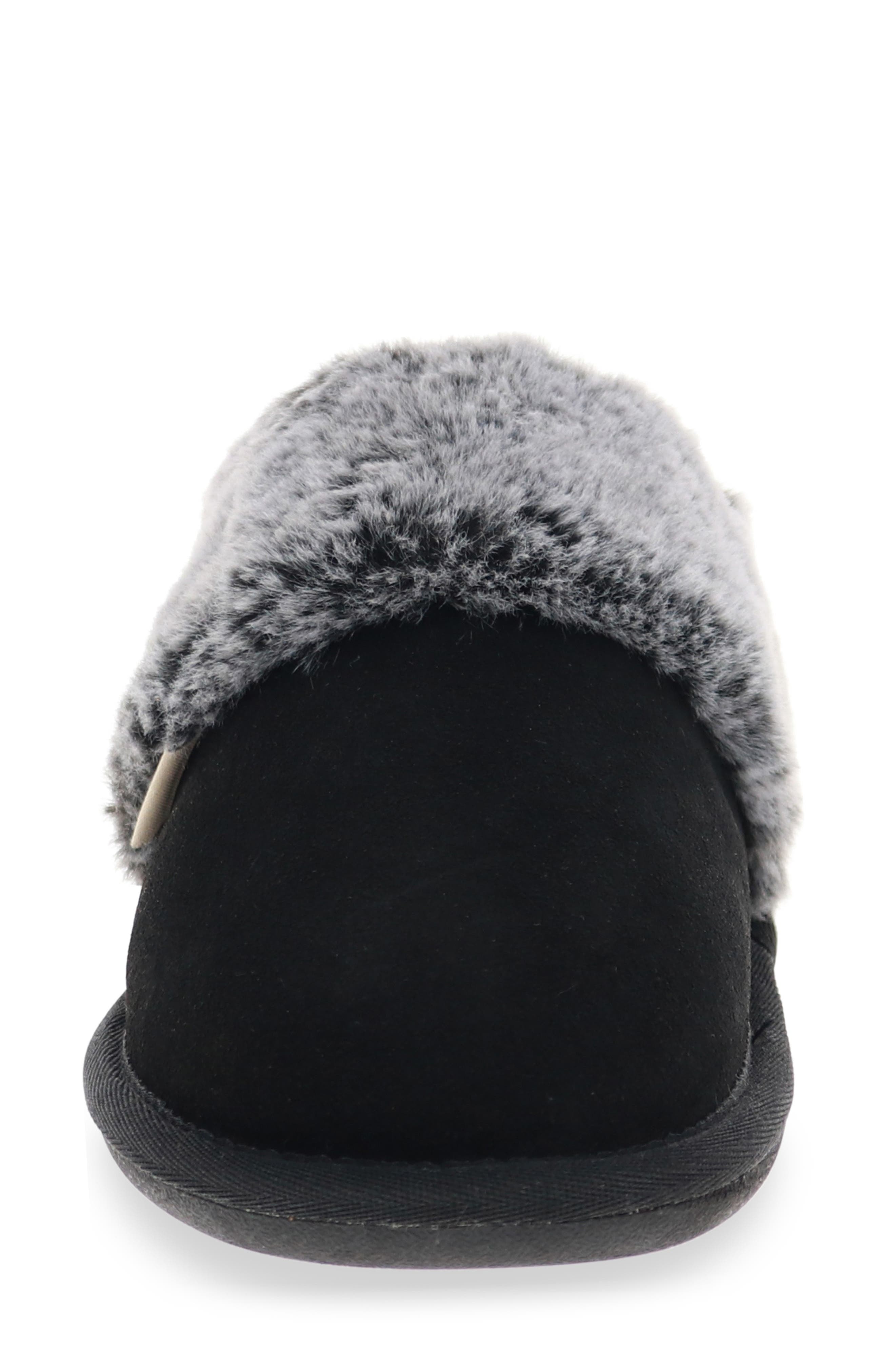 Cordata Faux Fur Scuff Slipper, Alternate, color, BLACK