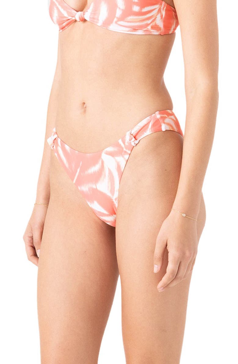 Roxy Palm Haze Scoop Front Bikini Bottoms, Alternate, color, Coral Multi