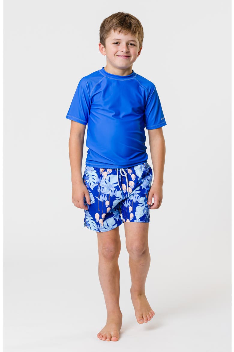 Kids' Short Sleeve Rashguard, Alternate, color, BLUE