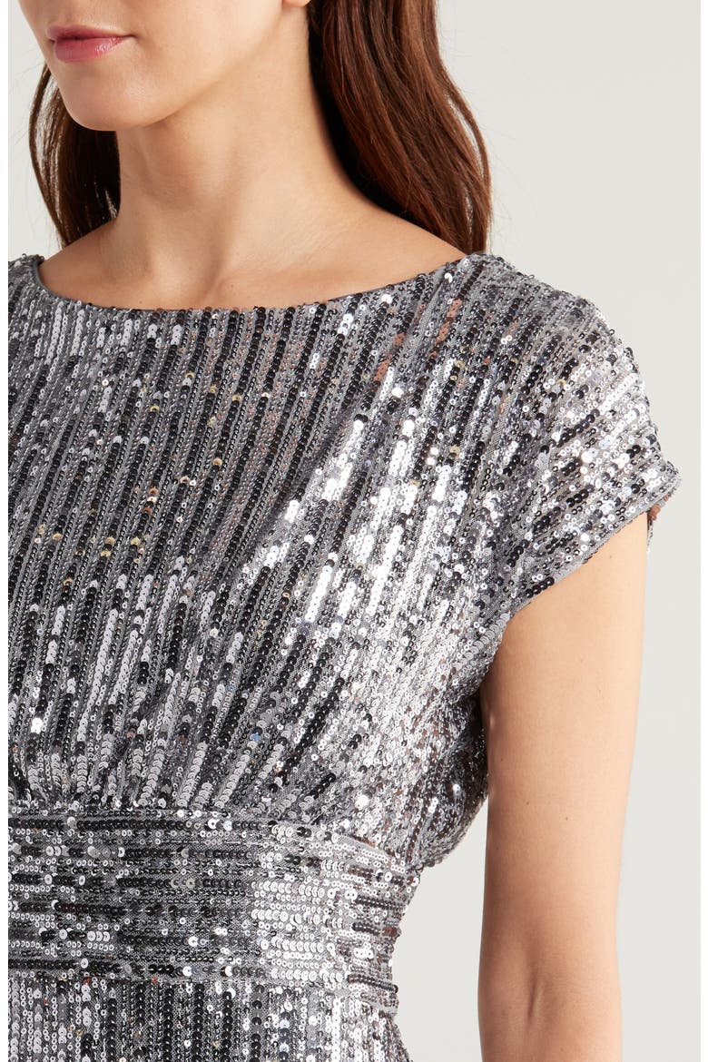 Sequin Cocktail Dress, Alternate, color, CHARCOAL
