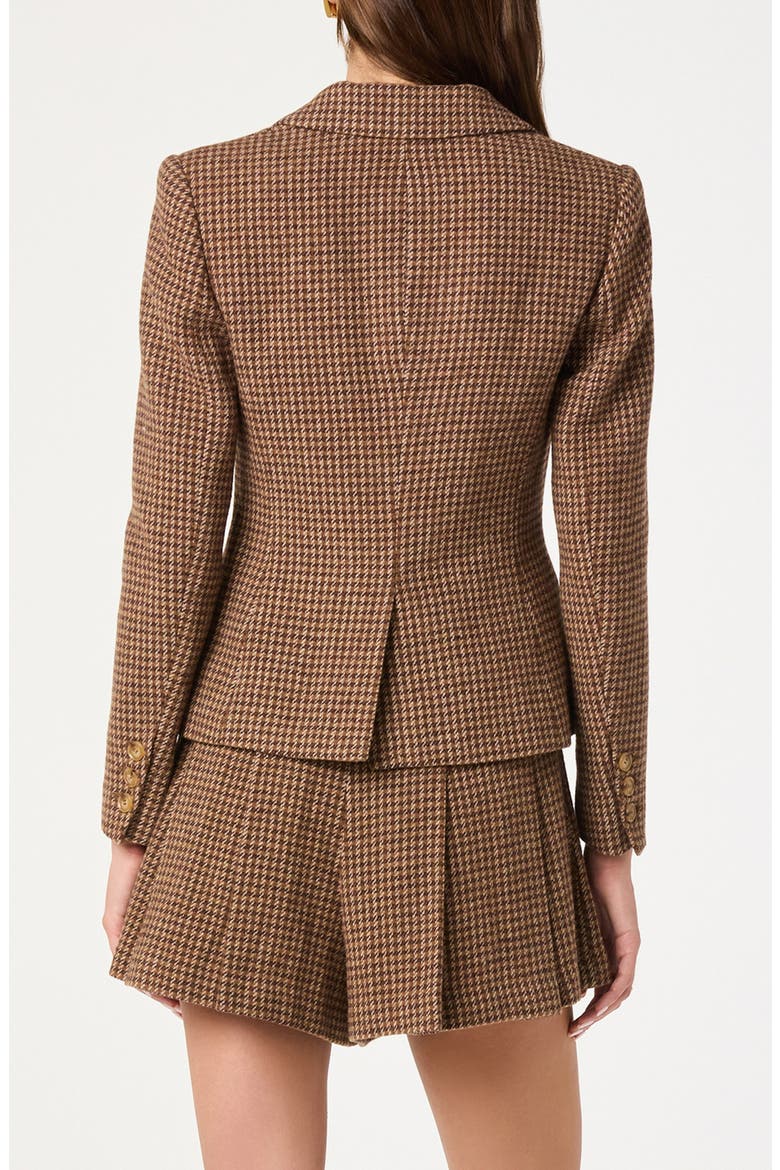 Houndstooth Fitted Blazer, Alternate, color, BROWN PLAID